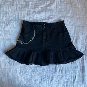 black denim mini skirt